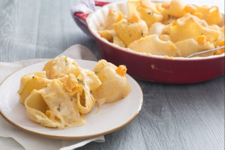 Lumaconi com abóbora e caciocavallo