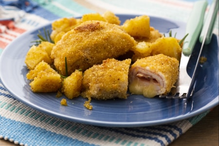 Rolinhos gratinados com batatas