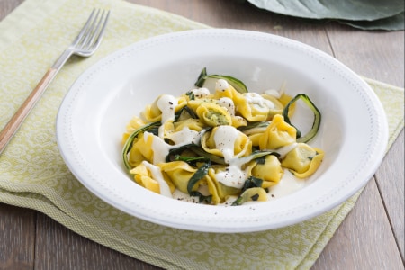Tortelloni com acelgas e creme de Parmesão