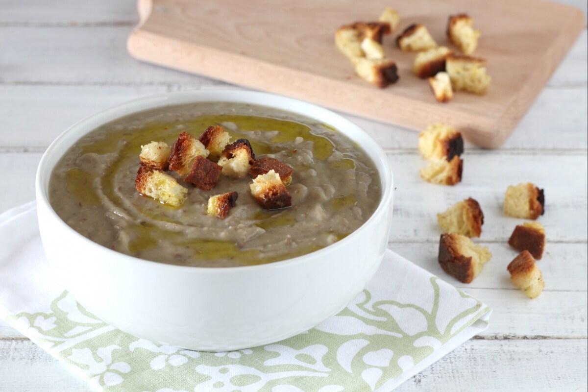 Creme de batata e lentilha ao curry