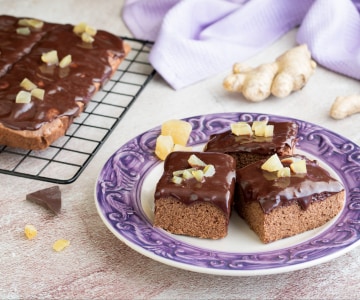 Quadradinhos de chocolate e gengibre