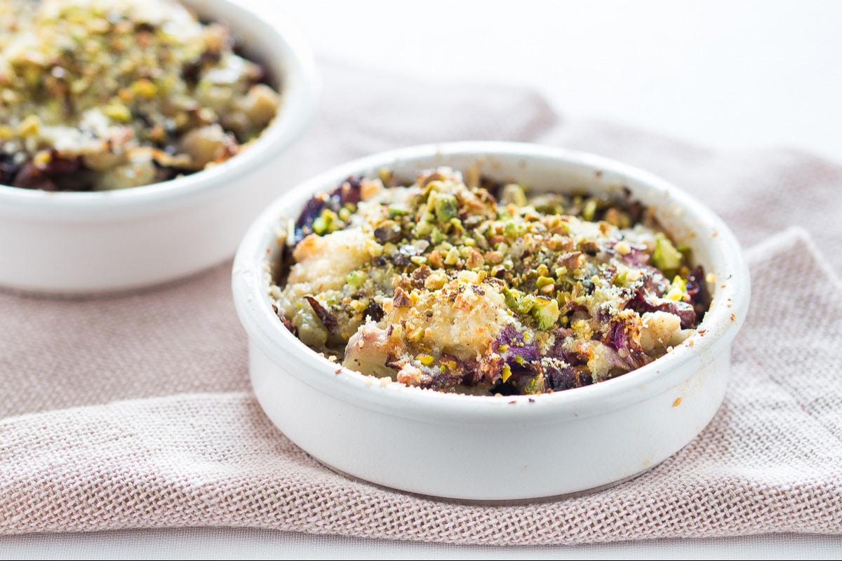 Gratinado de couve-flor e radicchio