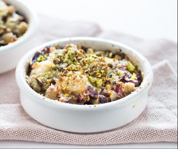 Gratinado de couve-flor e radicchio