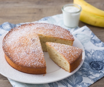 Bolo de banana e iogurte