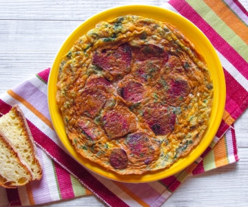 Frittata de beterrabas