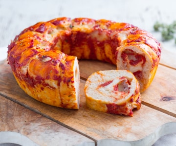 Rosca de pizza alta e fofa