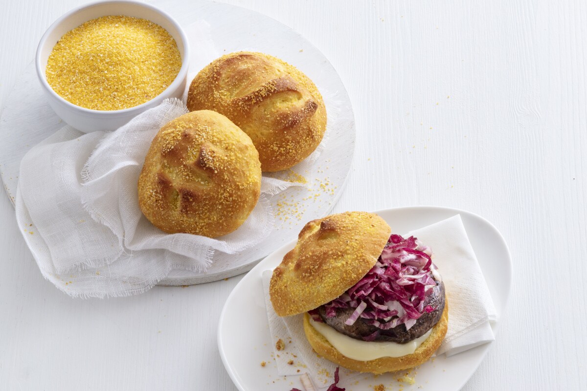 Cornbread burger com porcini