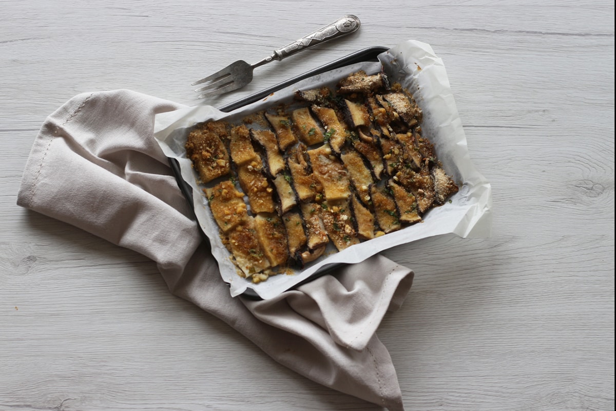 Cogumelos gratinados no forno