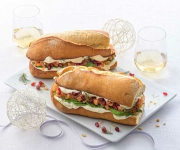 Demi baguette com salmão