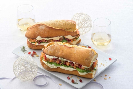 Demi baguette com salmão