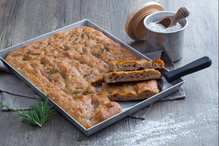 Focaccia integral com fermento natural