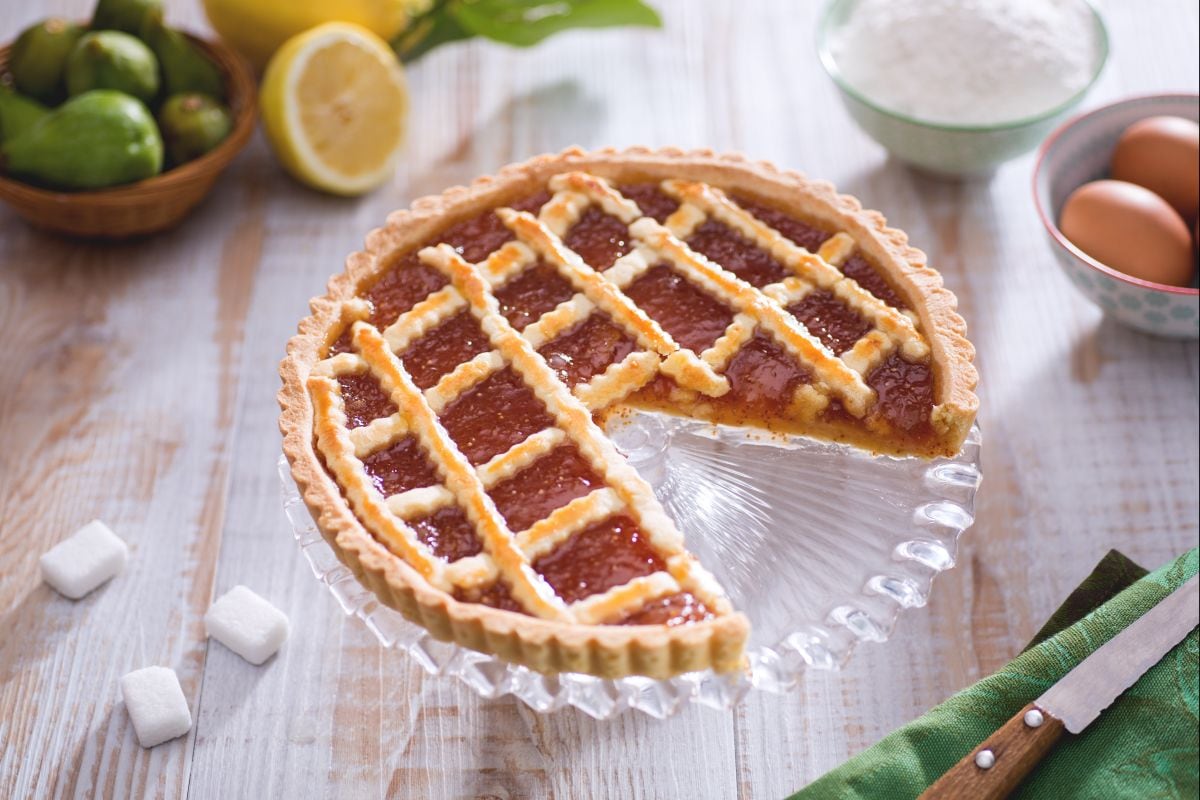 Torta com geleia de figo