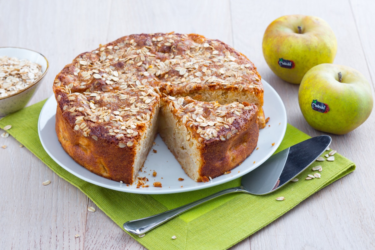 Torta de maçã com 4 cereais