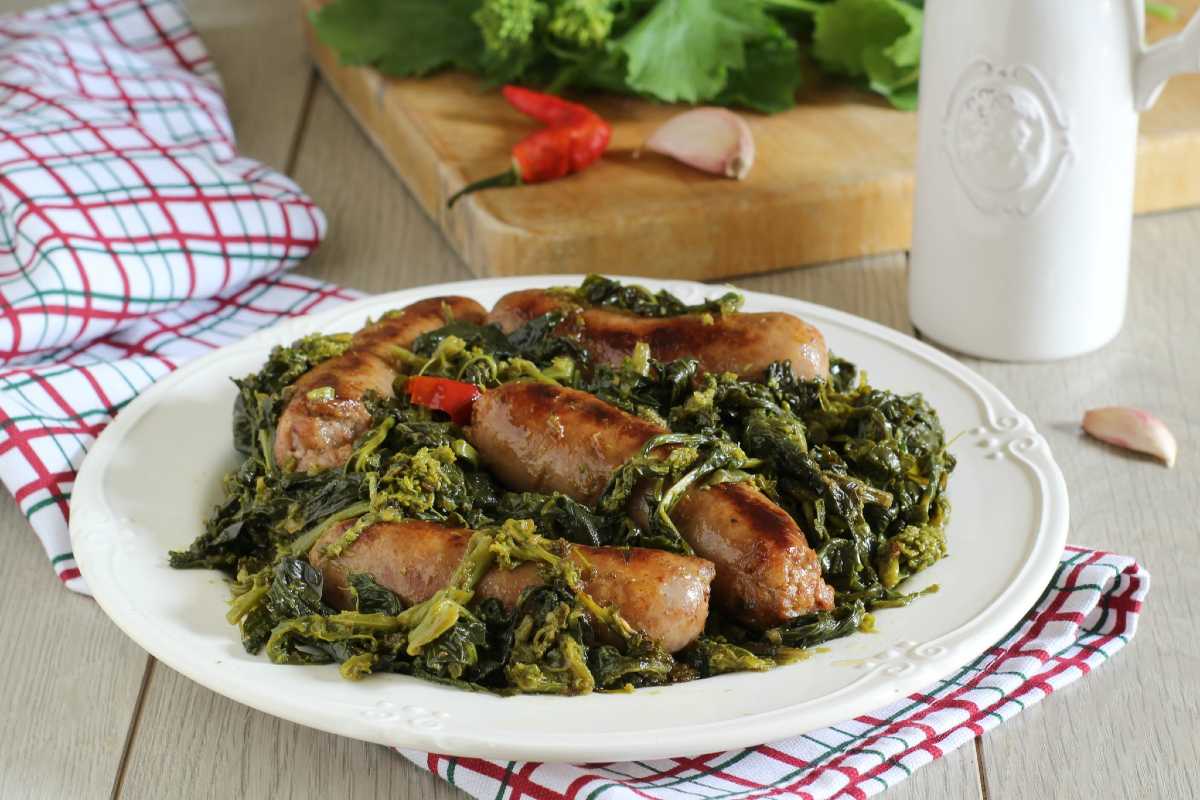Linguiça e friarielli