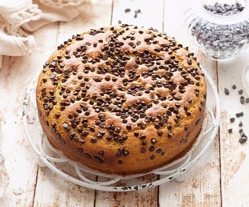 Bolo com gotas de chocolate
