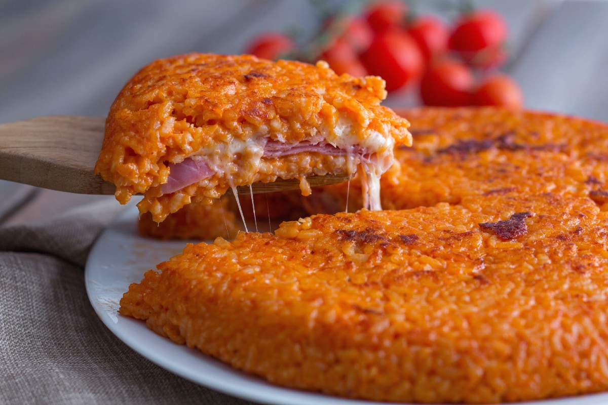 Torta de arroz na frigideira