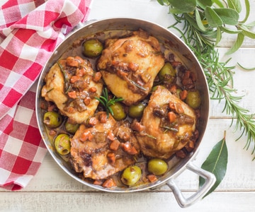 Frango à caçadora em branco