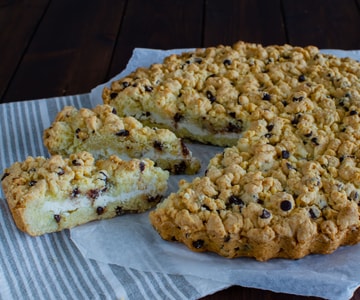 Torta de ricota e chocolate esfarelada