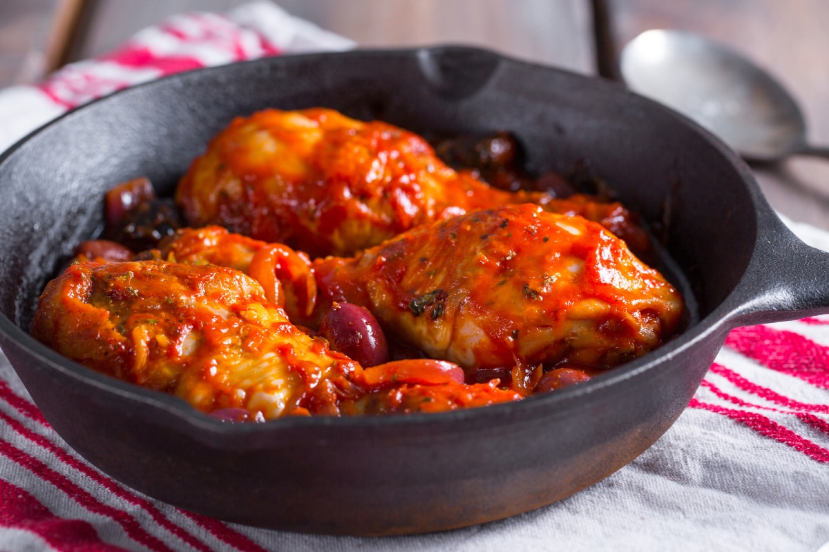 Coxas de frango à mediterrânea