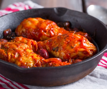 Coxas de frango à mediterrânea