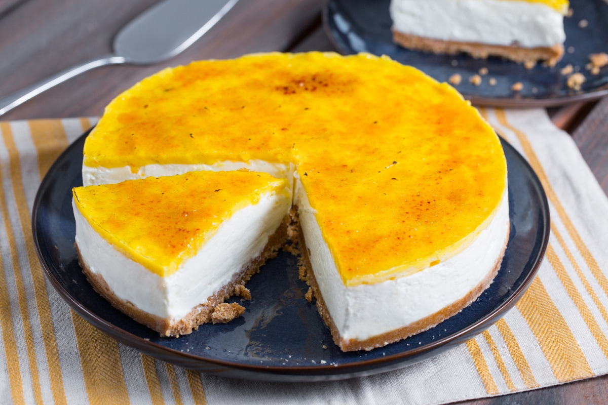 Cheesecake com creme brûlée