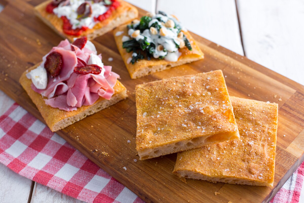 Focaccia de alta hidratação
