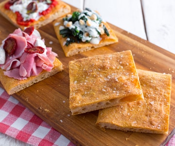 Focaccia de alta hidratação