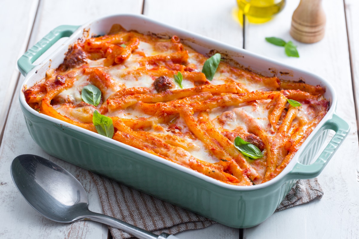 Ziti ao forno (receita limpa-geladeira)