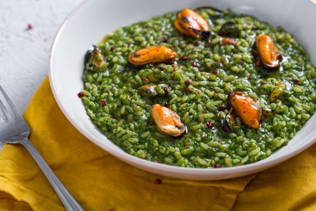 Risoto de cavolo nero e mexilhões
