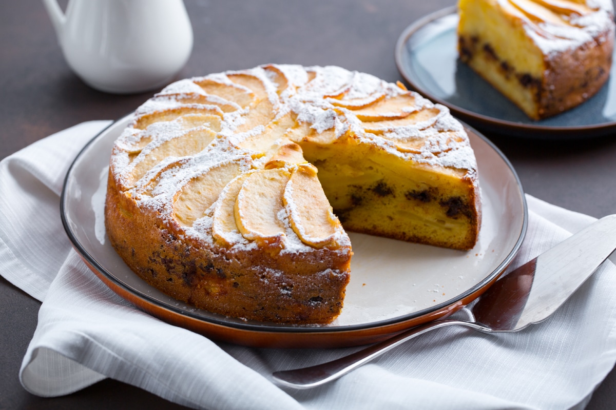 Bolo de maçã e chocolate