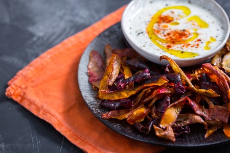 Chips de cascas de vegetais