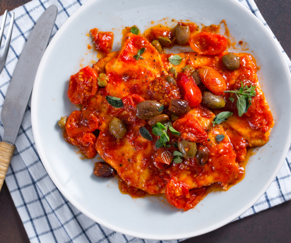 Escalopes de frango saborosos