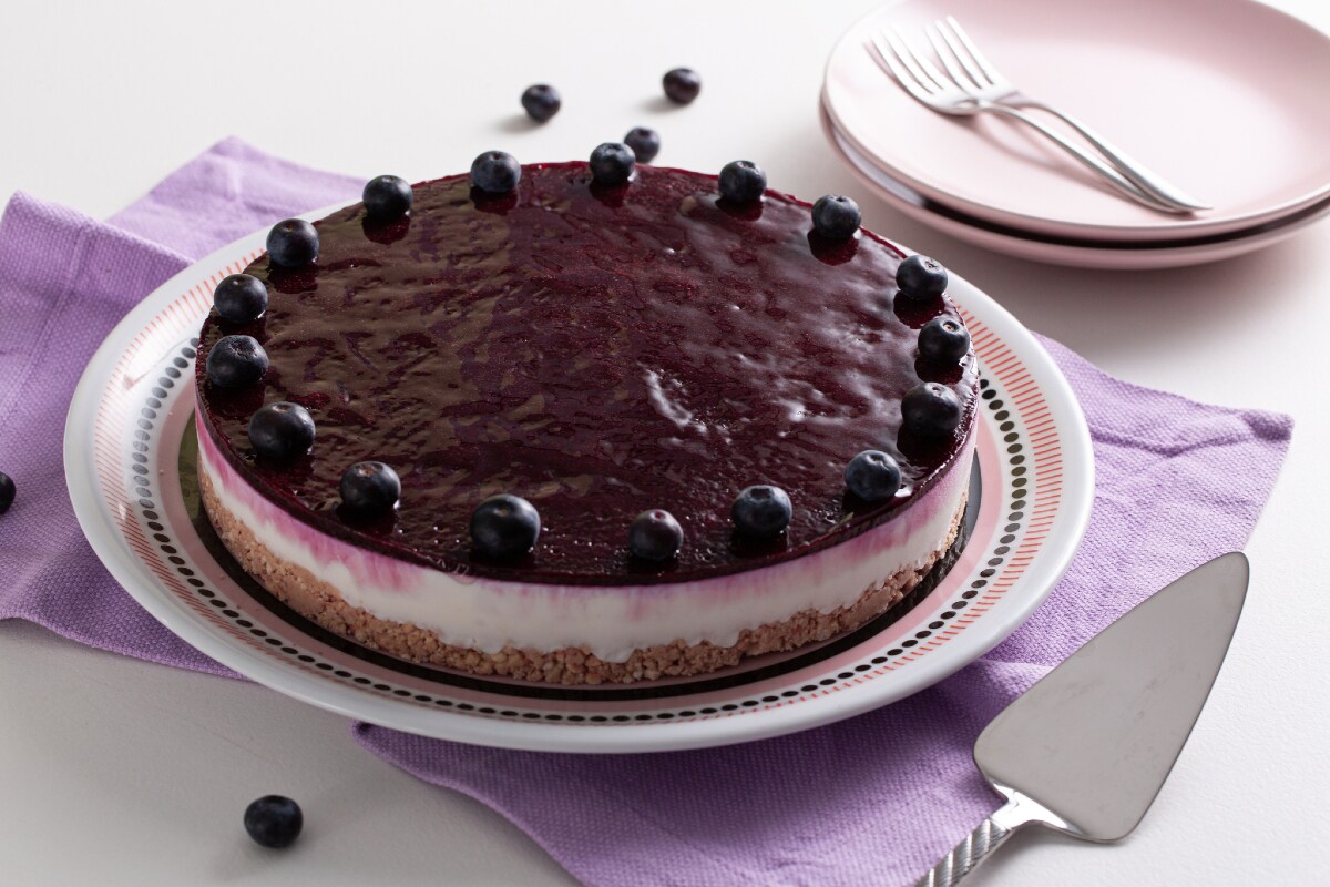 Torta de ricota e mirtilos