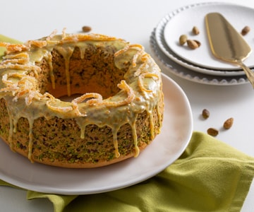 Bolo de laranja e pistache