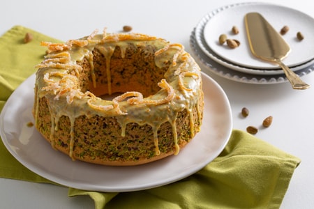 Bolo de laranja e pistache