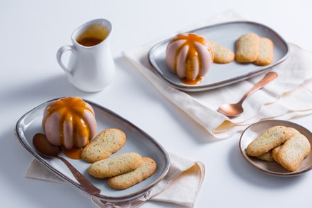 Pudim de gianduia com molho de laranja