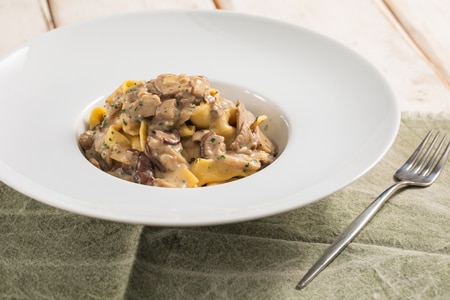 Pappardelle com cogumelos porcini