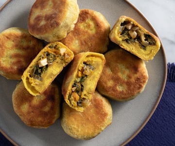 Pães vegetarianos ao curry