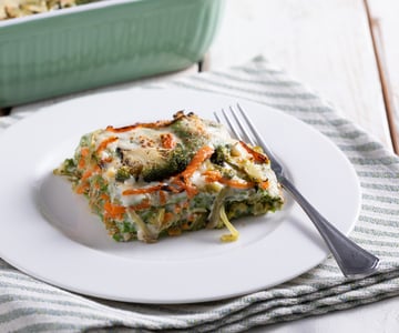 Lasanha de crepe com legumes