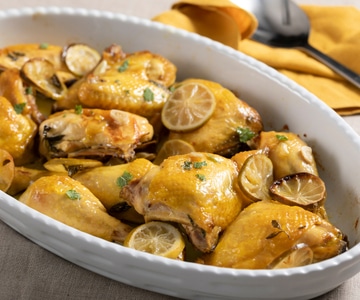 Frango com limão e hortelã