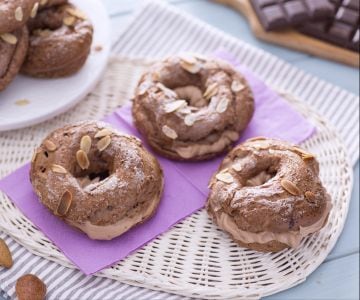 Mini Paris-Brest de cacau com creme de chocolate