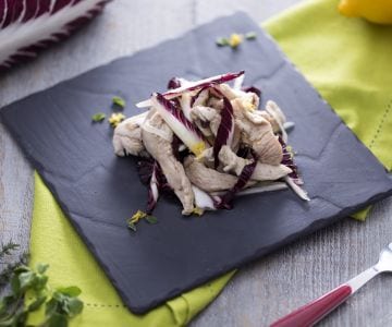 Tirinhas de frango com radicchio