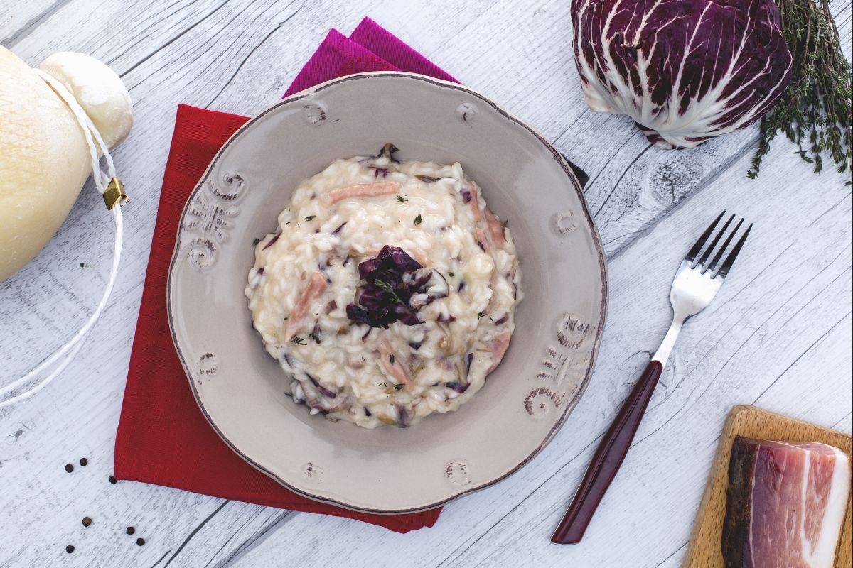 Risotto speck, radicchio e caciocavallo