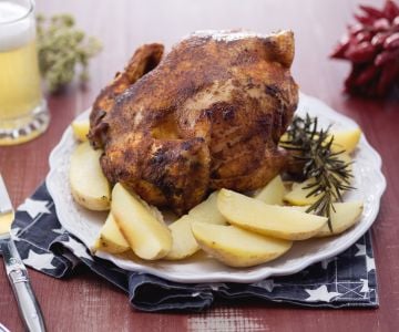 Frango na lata de cerveja ao forno