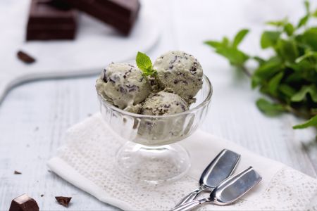 Sorvete de menta e chocolate