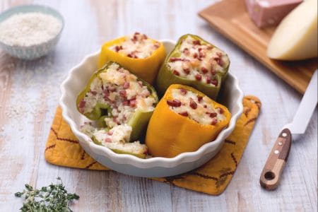Pimentões recheados com arroz