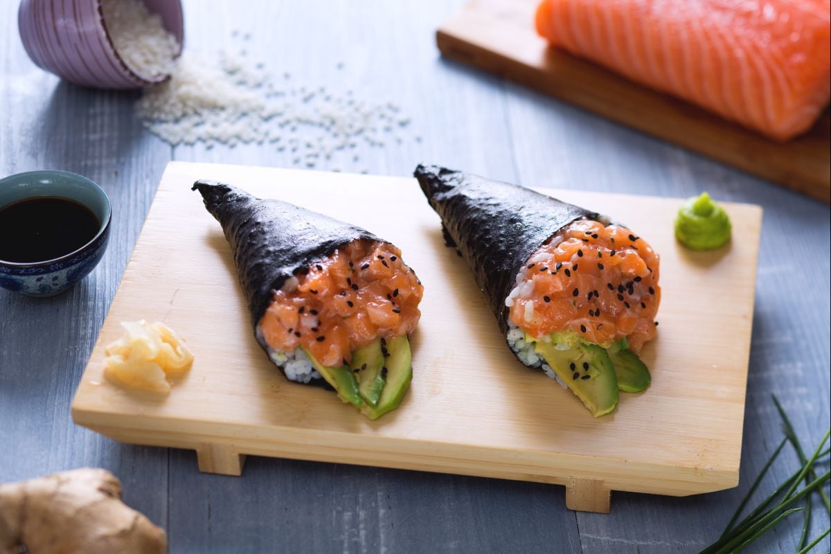 Temaki de salmão
