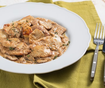 Escalopes com cogumelos porcini