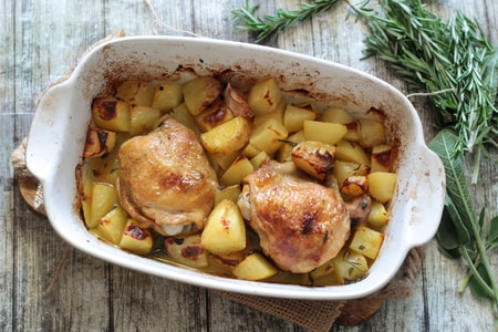 Coxas de frango assadas