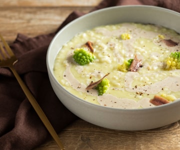 Risoto com brócolis e bagna caoda rápido